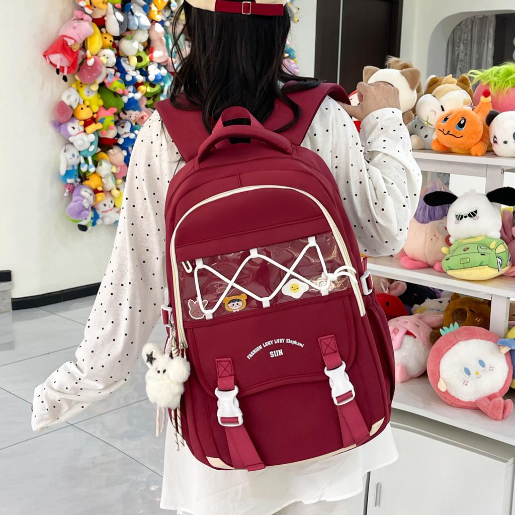 Schoolbag Backpack for Women 1011 New Small Fresh Pain Bag for Primary School Students, Junior High School Students, Going Out In Class, Schoolbag
