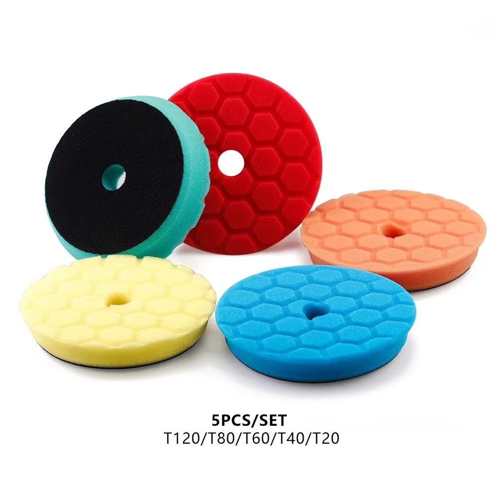 (Bulk Sales) 3"(80mm)/5"(125mm)/6"(150mm) Hex-Logic Car Sponge Polishing Buffing Pads For DA/RO/GA Auto Buffer Polisher
