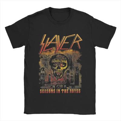 Slayer Orange Season In The Abyss T-Shirts Men Leisure Pure Cotton Tees Round Neck Short Sleeve T Shirt 4XL 5XL Tops#Color