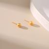 18K Gold-Plated Color-Retaining Geometric Round Earrings for Women Girls Simple Exquisite Metal Texture Earrings Jewelry Gifts