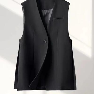 Anzugweste mit Seitenschlitz für Damen Frühling Herbst Neuer Stil Mode Mehrlagig