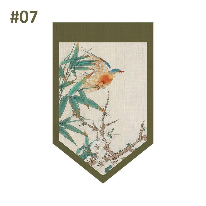 New Chinese Door Curtain Hanging Flag Teahouse Living Room Decoration Shade Curtain Partition Kitchen Door Short Half Curtain