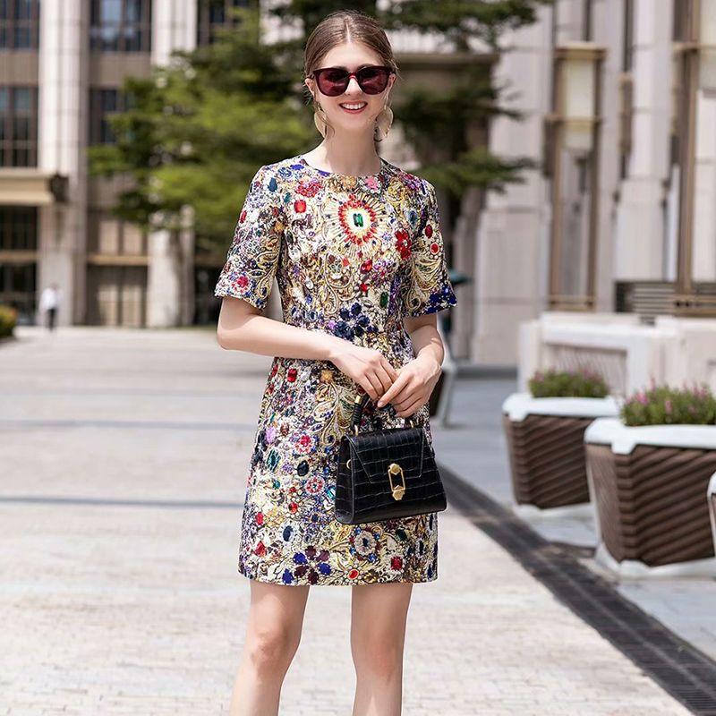 

Женское платье-годе с принтом, бисером, облегающее Flower color XL