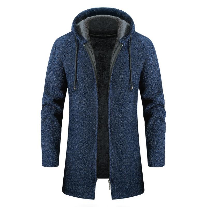 Herren Pullover Jacke Mode Wintermantel Fleece Kapuzenpullover Hohe Qualität Luxus Kariert Kapuzenstrickjacke Männliche Oberbekleidung