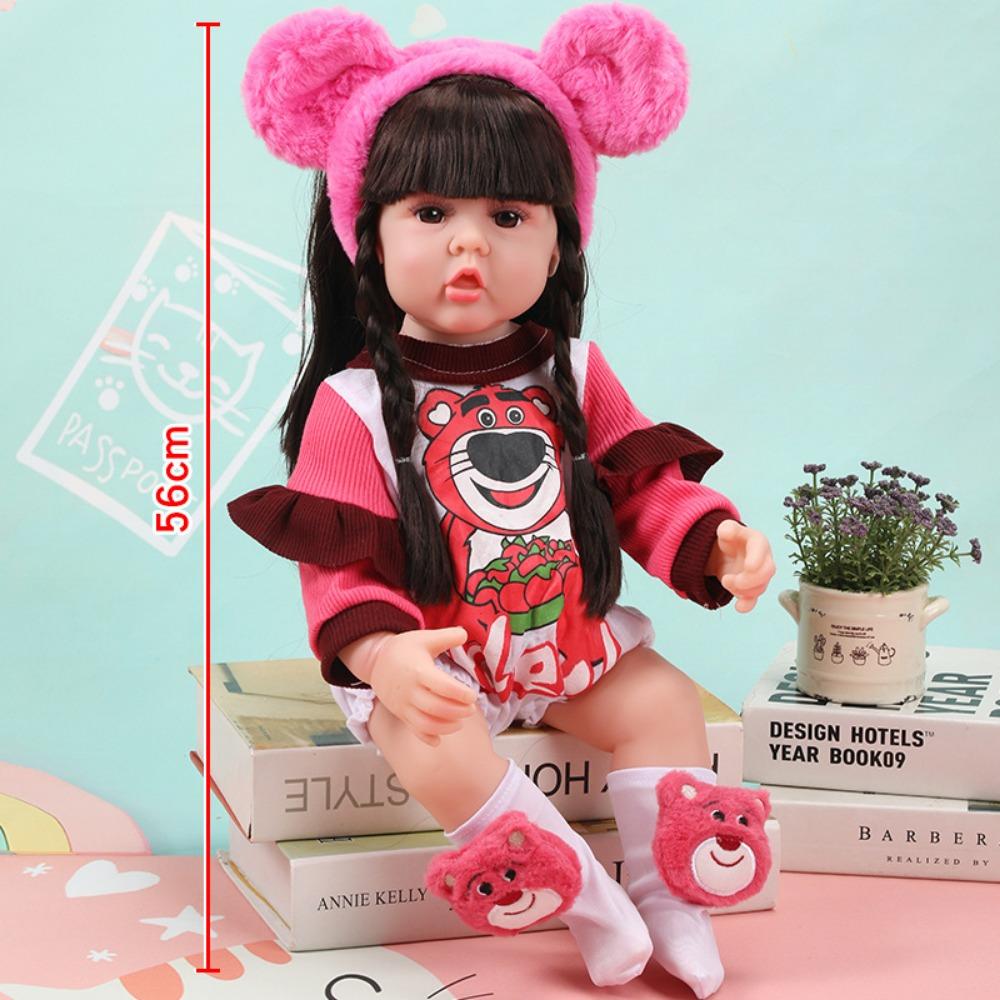 56Cm Reborn Simulation Barbie Gift Doll Baby Soft Gel Girl Toy Set Children's Doll