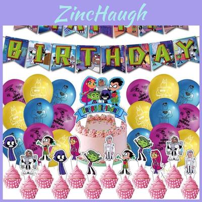 Set Decor de Petrecere Colorat Teen Titans Go Materiale Sigure Ecologice Hârtie de Înaltă Calitate 32 buc