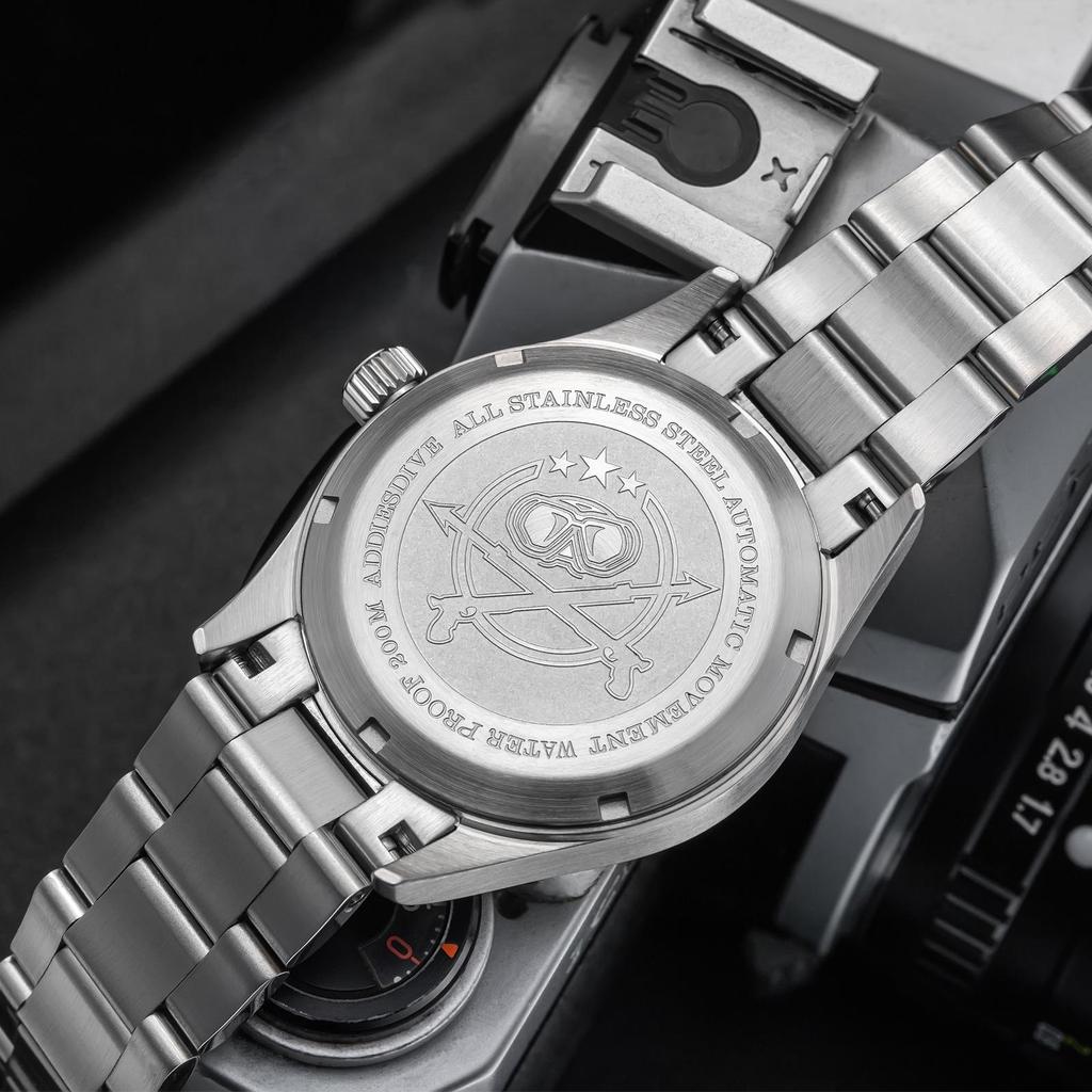 ADDIESDIVE Men's High-End Automatic Mechanical Watch with Calendar, Stainless Steel.