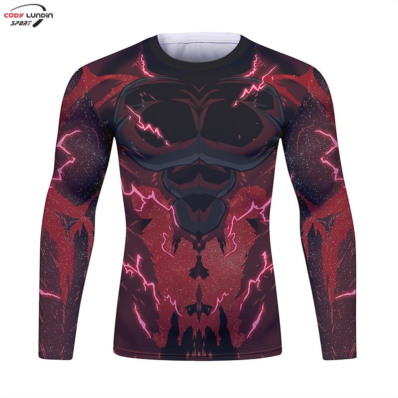 Maglia Compressione Palestra Uomo Anime GOKU Costume Cosplay T-Shirt Asciugatura Rapida Manica Lunga Fitness Bodybuilding Allenamento Magliette Sportive