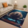 Kawaii Capybara Kunst Cartoon Wohnzimmer Rutschfester Teppich Weicher Teppich für Schlafzimmer Spielzimmer Sofa, Leicht zu Reinigen Heimdeko Fußmatte