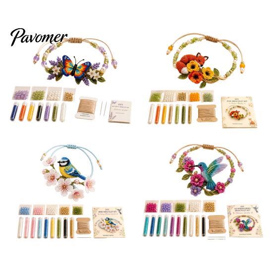 Bead Embroidery Craft Set DIY Beaded Bracelet Making Kit, Beginner-Friendly Animal Unique Jewelry Crafting Beadwork for Adults, Lovers Creative