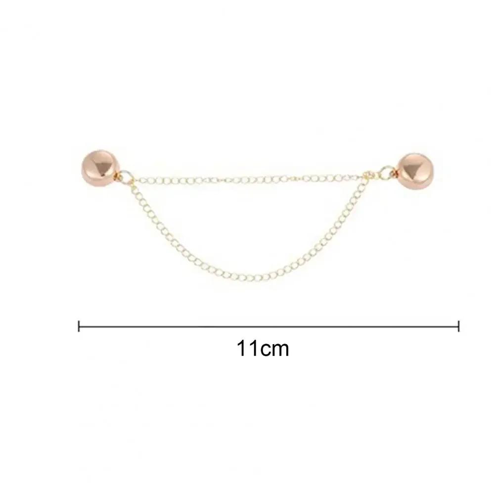 Multi-Function Magnetic Clothing Clip with Chain Metal Buttons Clip Clothes Scarf Trouser Legs Cuff Fixing Magnet Buckles