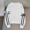 Women's Autumn Color Block Bow Hoodie - Loose Fit, Round Neck, Long Sleeve Pullover