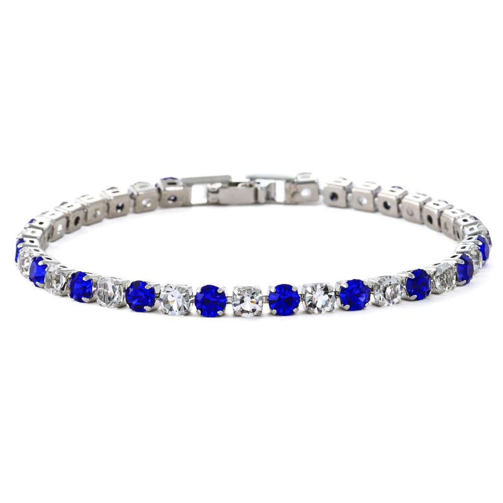 Hot-selling fashion 1mm intercolor zircon bracelet in Europe and America, high-end light luxury tennis bracelet, female spot