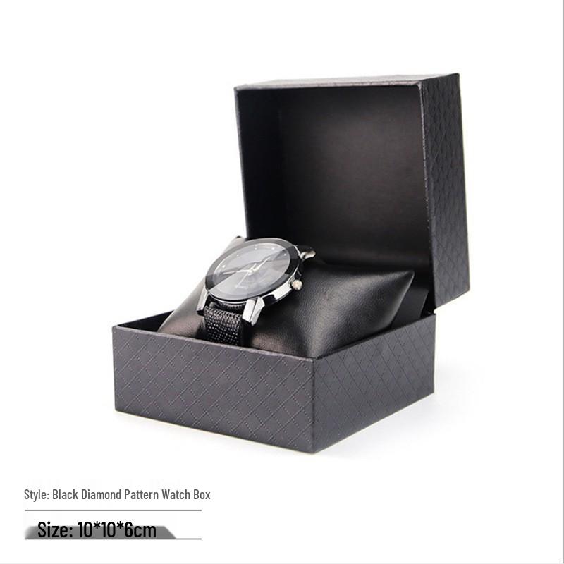 Frosted PU Flip-Top Watch and Jewelry Storage Box