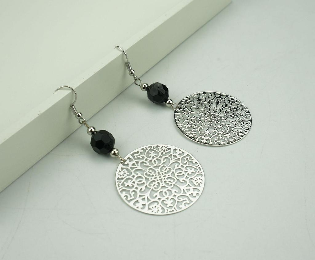 Fashion Hollow Complex Round Decorative Earring Ear Ear Earrings Jewelry