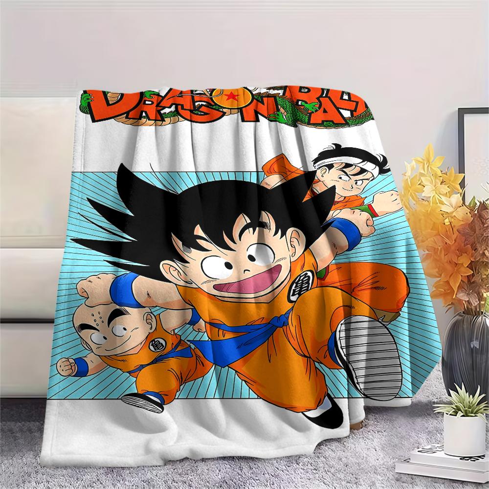 Dragon Ball Character Print Flannel Blanket High Quality Comfortable for All Seasons Home Decor Warmth and Comfort Perfect for Christmas Gifts