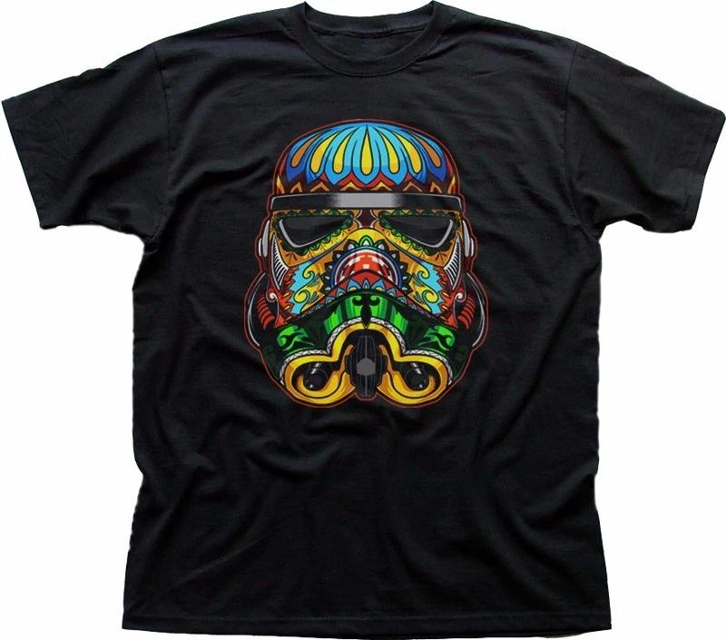 Stormtrooper Psychedelic STAR WARS inspired printed black t-shirt OZ9373 XS