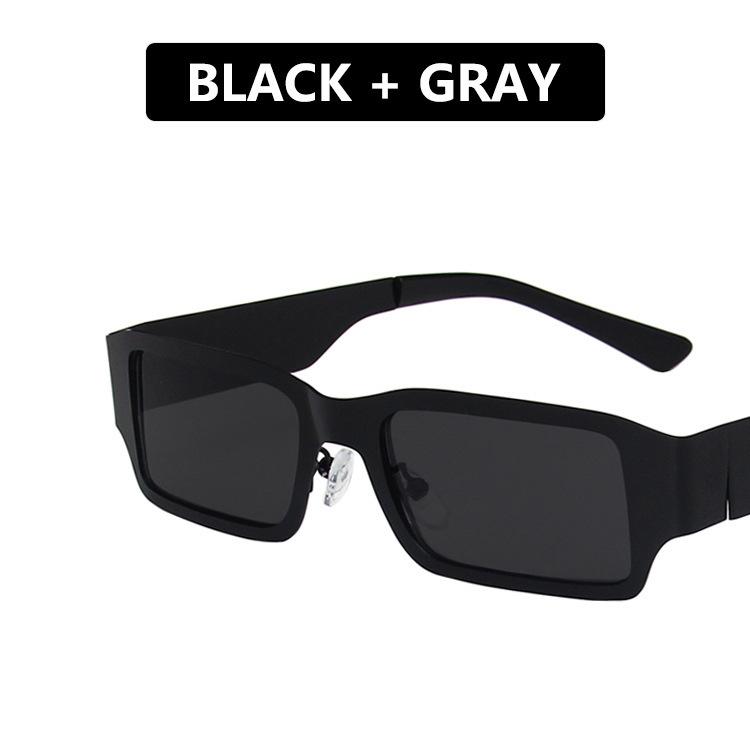 Custom logo Fashion Trend Small Metal Frame Rectangle Shades Uv400 Copper Frame square Hip Hop Women Sunglasses Copper frame sunglasses