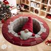 Crystal Velvet Christmas Round Carpet 3D Special-shaped Red Santa Claus Floor Mat Anti-Slip Atmosphere Decoration