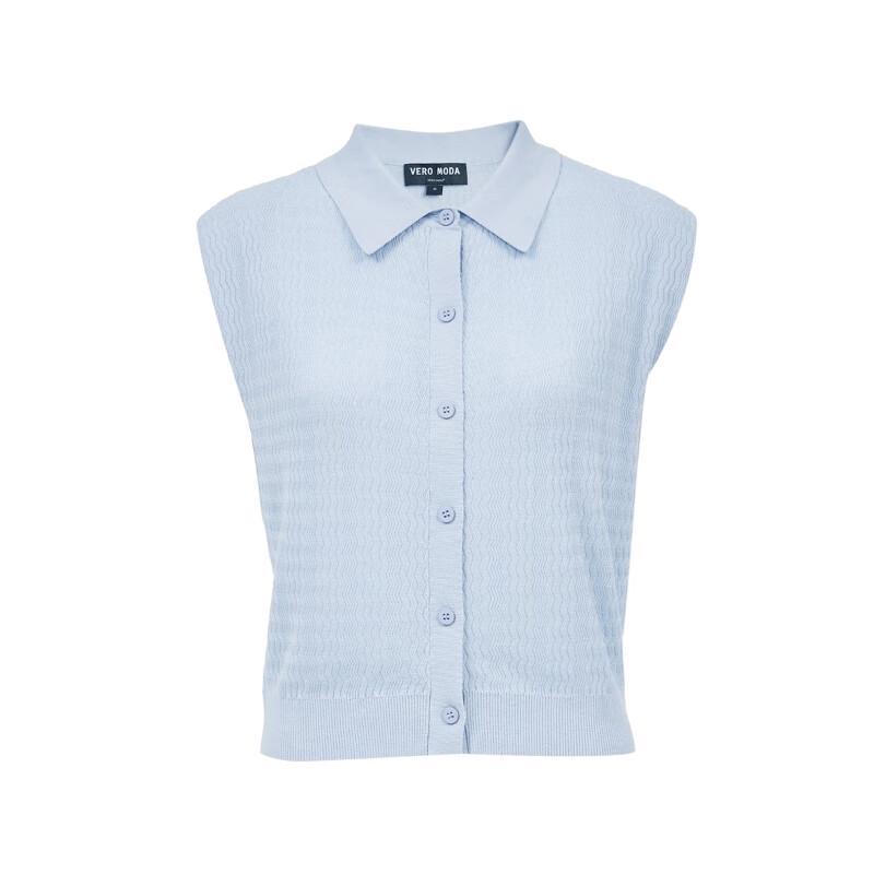 VEROMODA 2025 Summer Sleeveless Silk-Lyocell Polo Knit Top