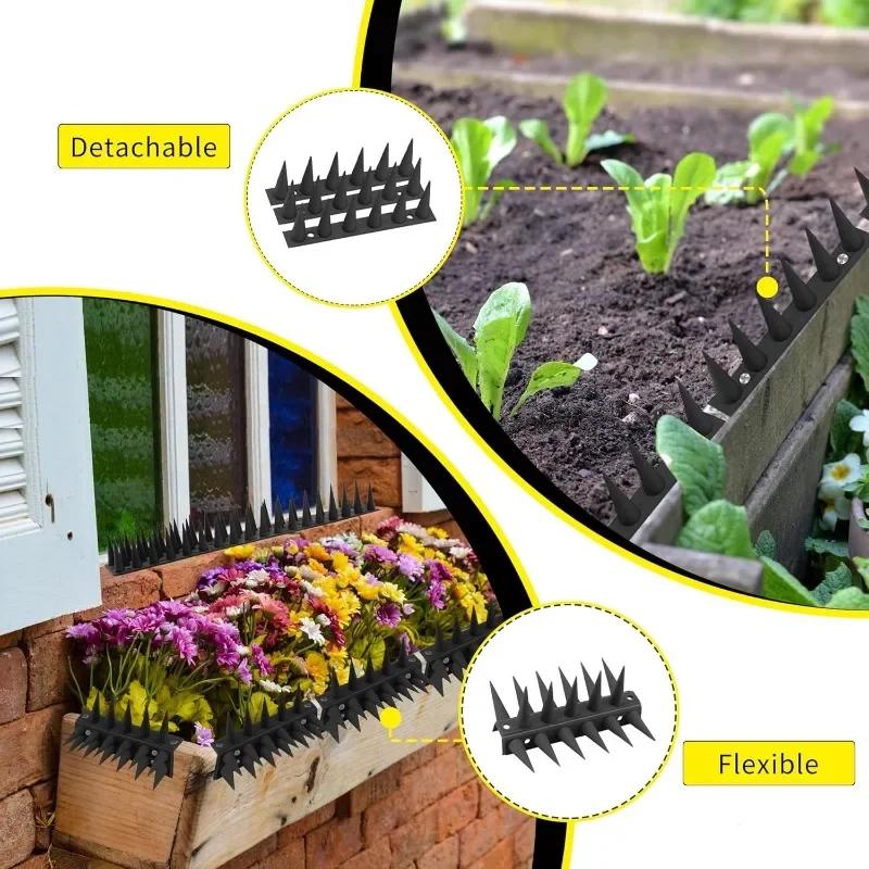 10 Rows 450CM Plastic Anti-Bird Spikes Garden Anti-theft Deterrent Spike Fence Wall Pigeon Cat Proof Prevent Tools Anti Climb Cat Spike