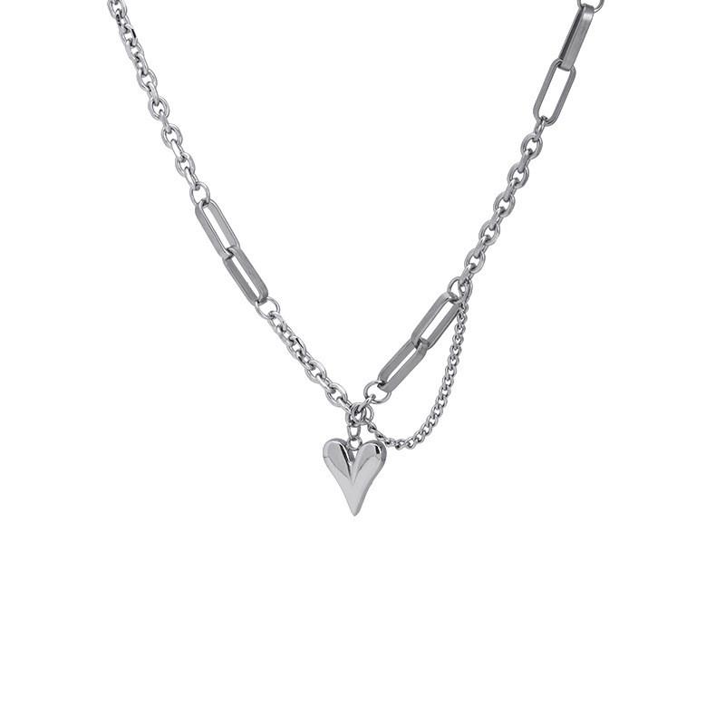 

Гладкое магнитное ожерелье в форме сердца с крутой сферической подвеской в форме сердца, подвеска на цепочке-змейке, колье