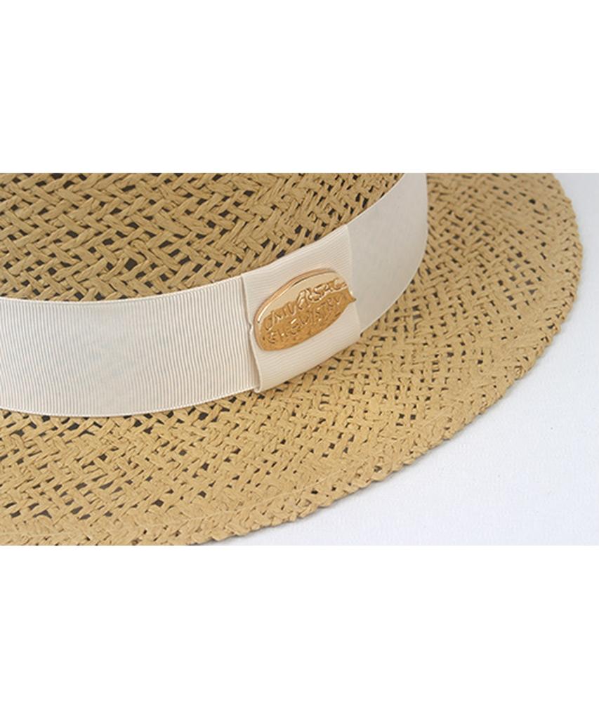 Yunibeosyeolkemiseuteuli Ivory Line Beige Short Panama Hat