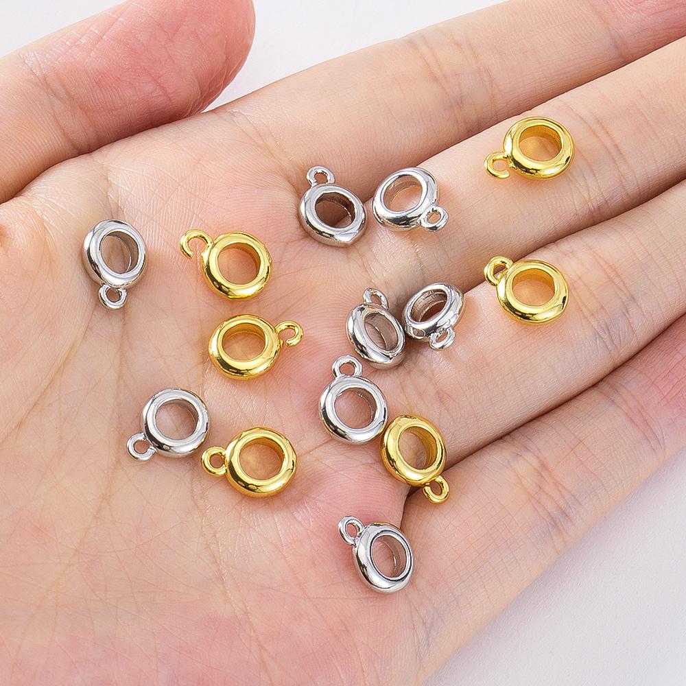 5pcs 10pcs 18K Gold Plated Bails Jewelry Accessories Pendants Bead Separator Charm Holder Jewelry Making Supplies Necklace Bail