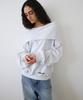 UUNE SCENE Signature Logo Asymmetric Off-Shoulder Hoodie_Light Melange