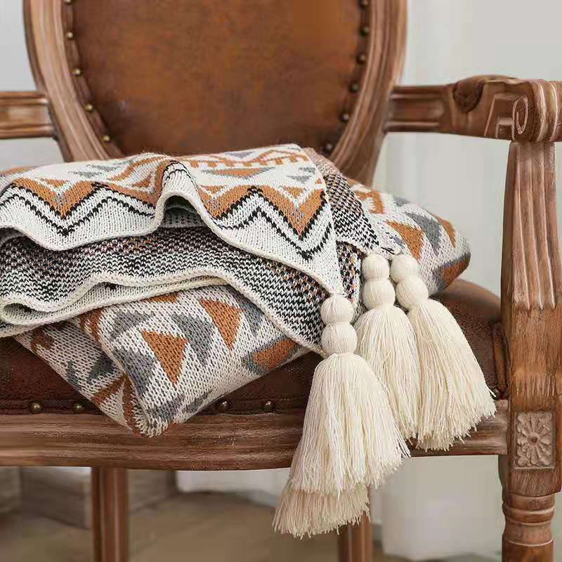 Knitted Bohemian Blanket, Sofa Cover Blanket, Office Air Conditioning Nap Blanket