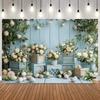 Easter Bunny Balloon Garden Path Photography Background Photo Backdrop for Baby Portrait Birthday Party Home Decor Studio Props1