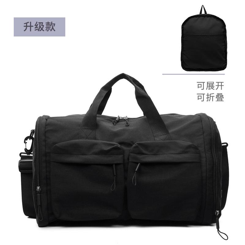 Dry and wet separation leisure travel bag, unisex, simple handbag, sports and fitness bag, large capacity camping storage bag чёрный