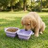 Leakproof Silicone Folding Pet Bowl 2-in-1 Cat Water Bowl Easy Clean Cat Drinking Feeder  Camping