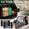 Filet de rangement pour voiture, filet de poche extensible, autocollant élastique magique, sac de siège arrière universel en maille, cage de poche, organisateur automatique