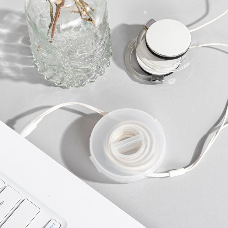Portable Charger Cord Holder Round Storage Cable Winder Retractable Cable Management Flexible USB Wire Charging Data Line Tidy