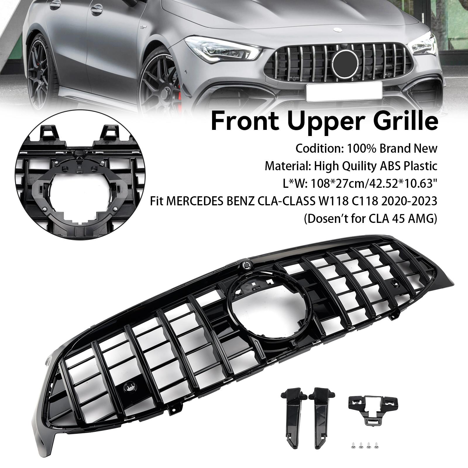 

Black Front Bumper Grille Grill Fit Mercedes CLA Class W118 C118 2020-2024 GTR