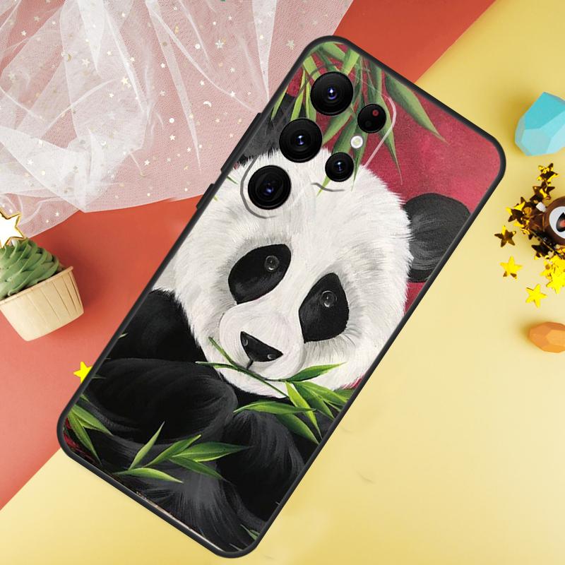 

Panda Animal Cute Bear Phone Case For Samsung Galaxy S26 S25 Ultra S23 S21 S20 S22 S24 FE S10 Plus Cover Coque Galaxy S21