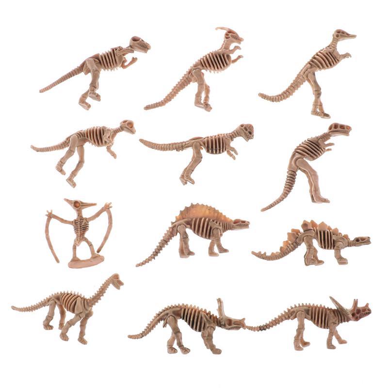 12 Stück Verschiedene Plastik Dinosaurier Fossil Skelett Dino Figuren Kinderspielzeug Geschenk