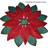 Red Christmas Poinsettia Flower Embroidery Table Place Mat Cloth Placemat Coaster Kitchen Table Decoration and Accessories