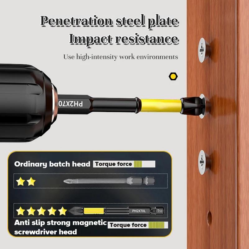 Anti-Slip and Shock-Proof Bits Screwdriver Bits High Hardness Strong Magnetic 25/50/65/70/90/150mm Ph2 Screwdriver Set