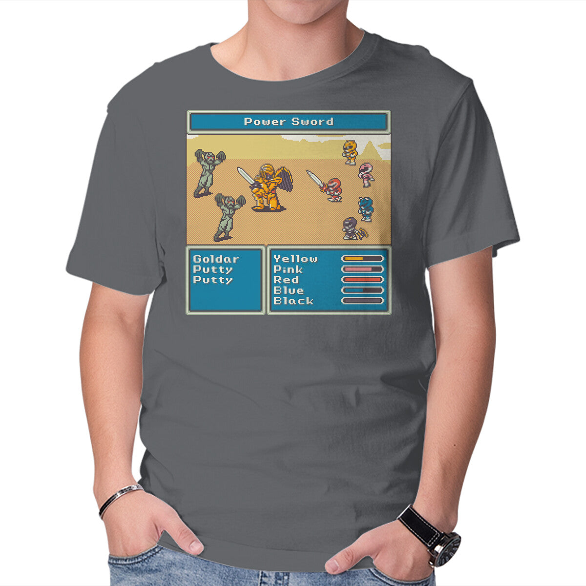 Unisex Crew Neck T-Shirt Mighty Morphin Fantasy Graphic Short Sleeve Casual Tee M