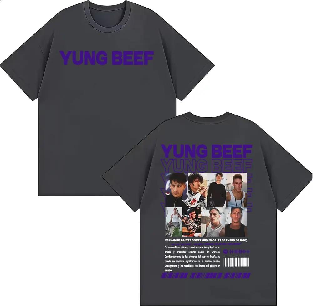 Rapper Yung Beef Album Tour Cover Merch Tshirts for Men Fashion Gothic Hip Hop T Shirt 100 Cotton Oversized Tshirt Streetwear