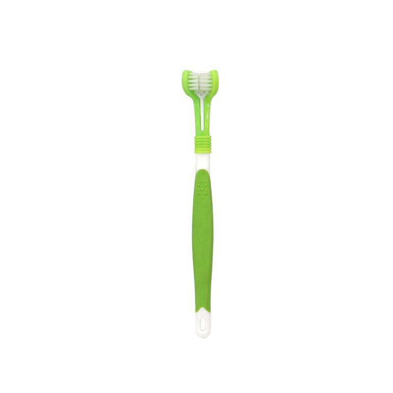 Three-Head Pet Toothbrush Multi-angle Brushing Teeth Cleaning Remove Tartar Bad Breath Dog Cat Pet Care Grooming Cleaning