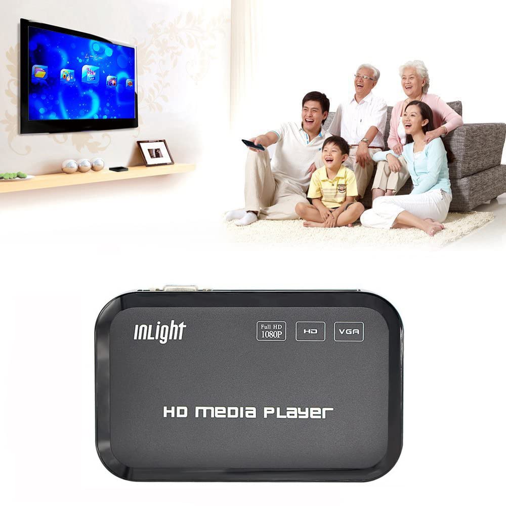InLight Media Max Resolution SD Card and USB and Photo and Component TV Photo and Video Playback on Included HDMI Cable Player, 38402160p 30fps,