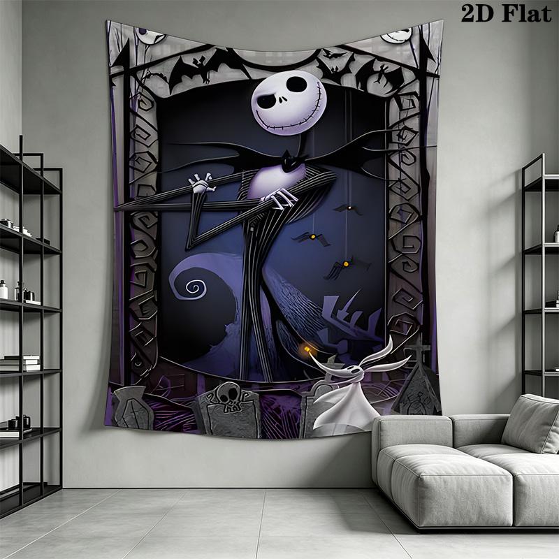 Jack Skellington Halloween Tshirt Tapestry Background Cloth Fashion Print Wall Decoration Atmospheric Background Cloth Wall Covering Decoration