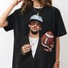 Bad Bunny X Super Bowl Rugby Graphic 100cotton Unisex Shirt 2026 Summer New Oneck Unisexs Y2k Retro Short Sleeve Tshirt Fan Gift