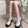 Milky White Pearl Bow Lolita Tights - Spring/Summer Sweet Girl Edition