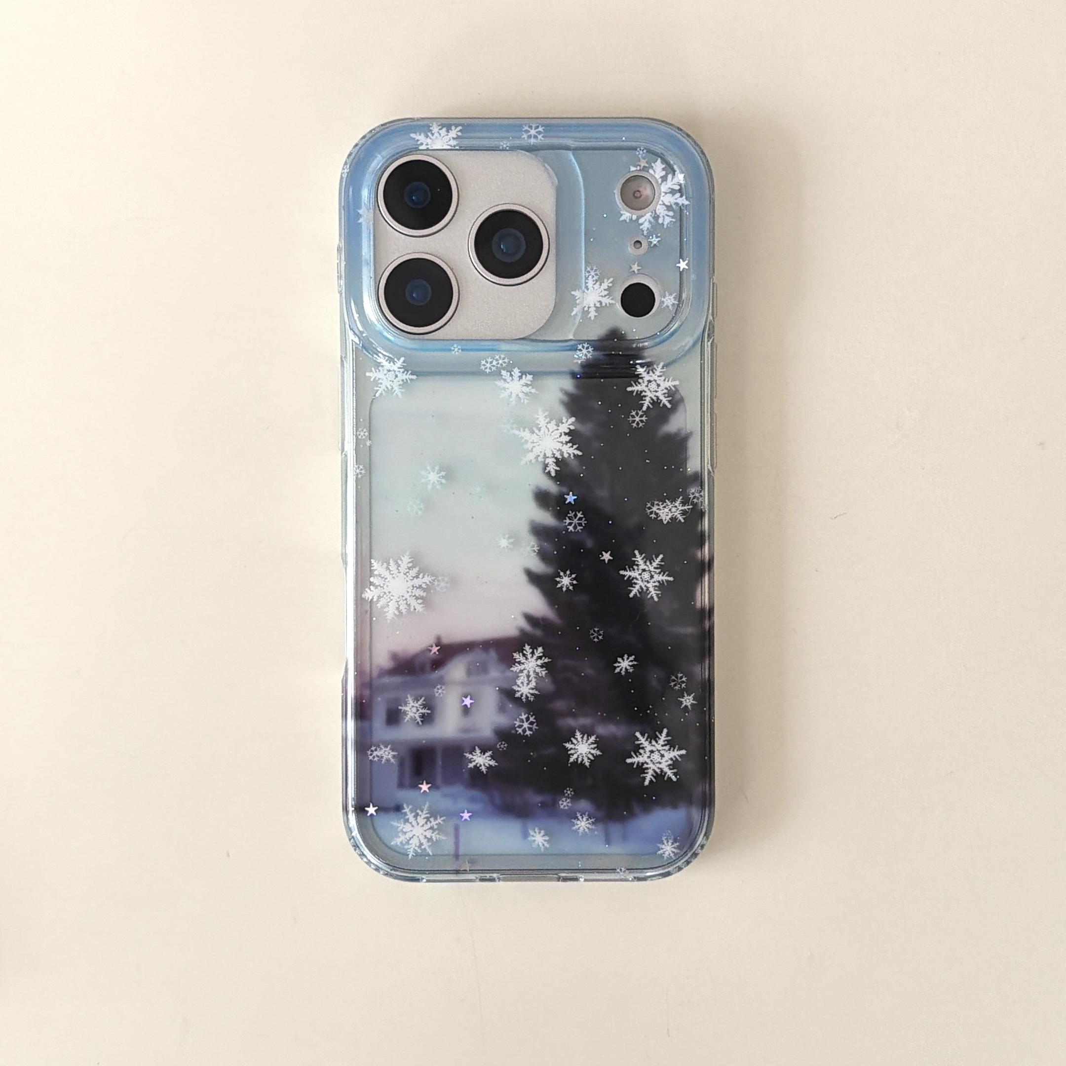 

Festive & Sparkly Snowflake Decor Pography Landscape Phone Case for iPhone 17 16 15 14 11 12 13 Pro Max Plus Back Cover iPhone 13