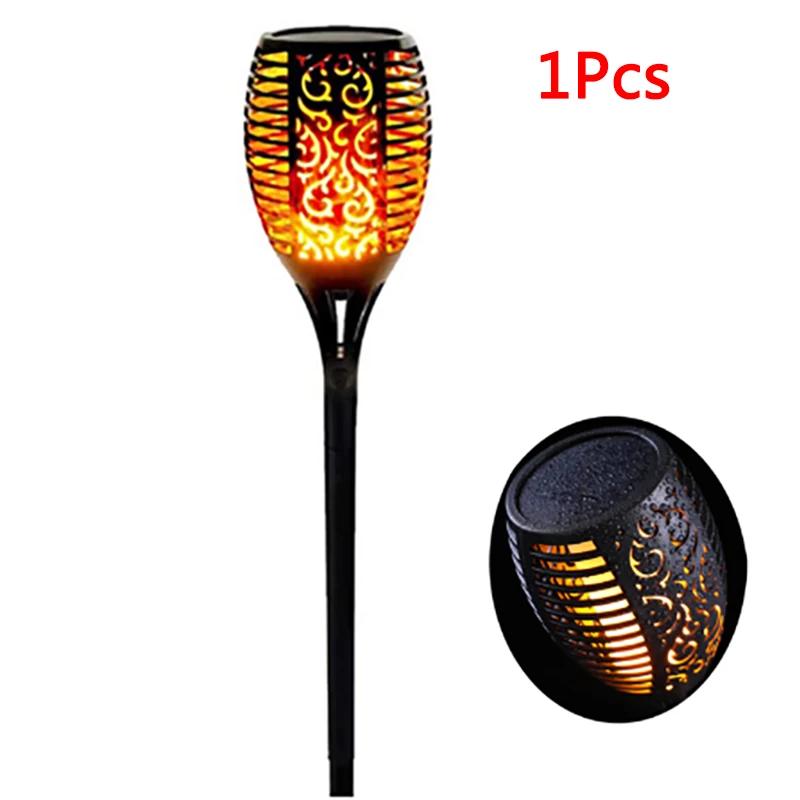 1/2/4/6/8Pcs 12/96LED Solar Flame Torch Lights Flickering Light Waterproof Garden Decoration Outdoor Lawn Path Yard Patio Lamps
