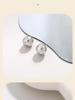 S925 Silver Needle Smooth Round Ball Star Stud Earrings - Stylish Niche Design for Women